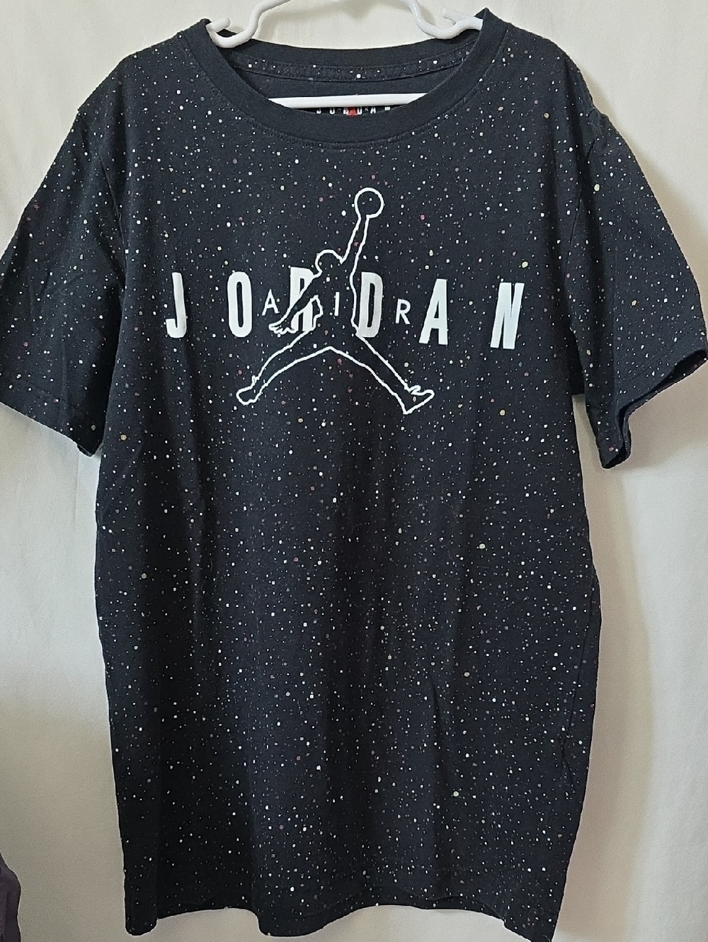 Air Jordan Graphic Tee with Multicolor Speckles Basketball Large Boys Girls